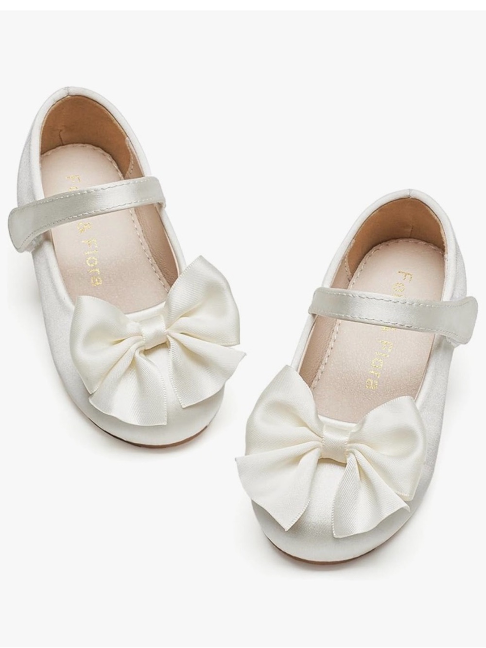 Felix & Flora ivory flower girl dress shoes
